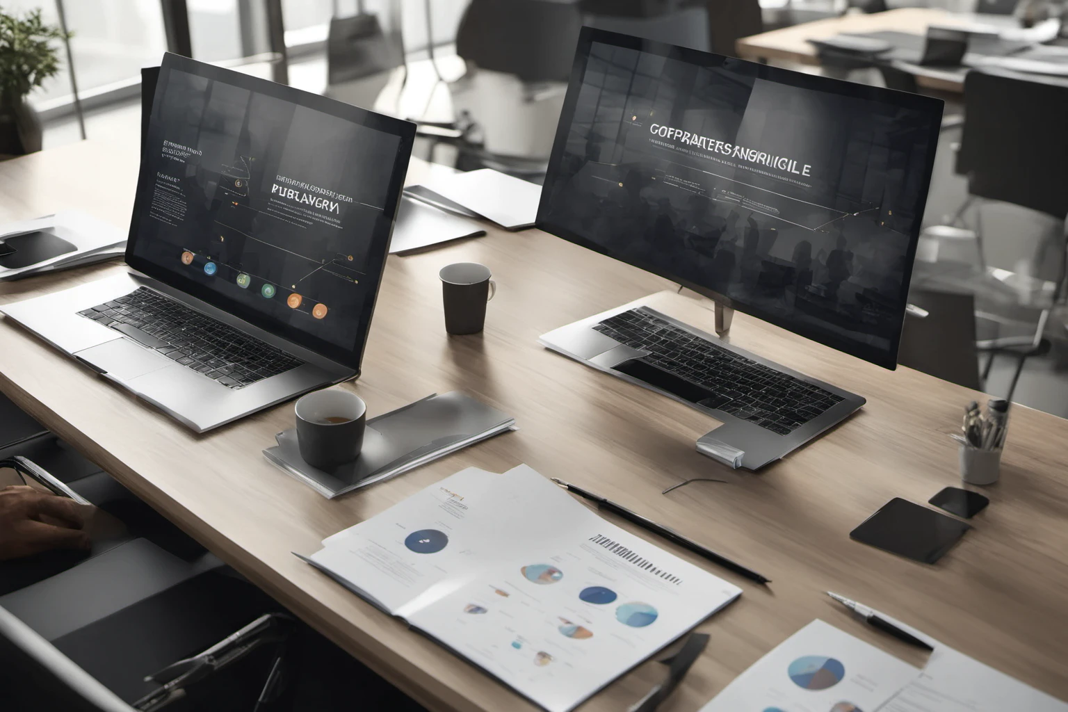 Professional Business Presentation Slide – Meeting Room Setup