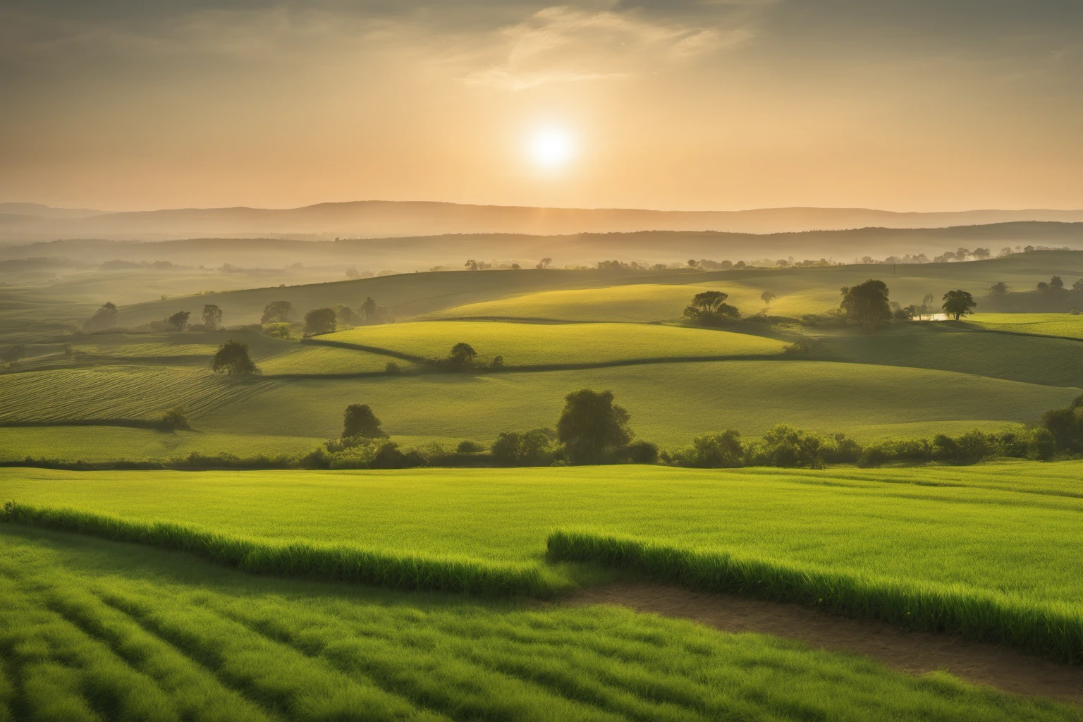 Golden Hour in Rural Countryside – Agricultural Branding