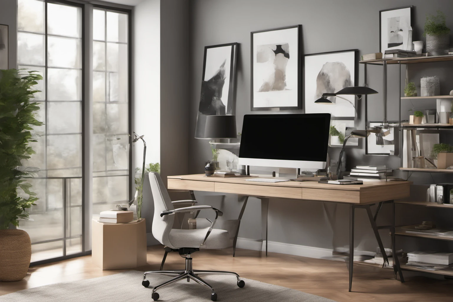 Contemporary Desk Setup – Home Office Aesthetics