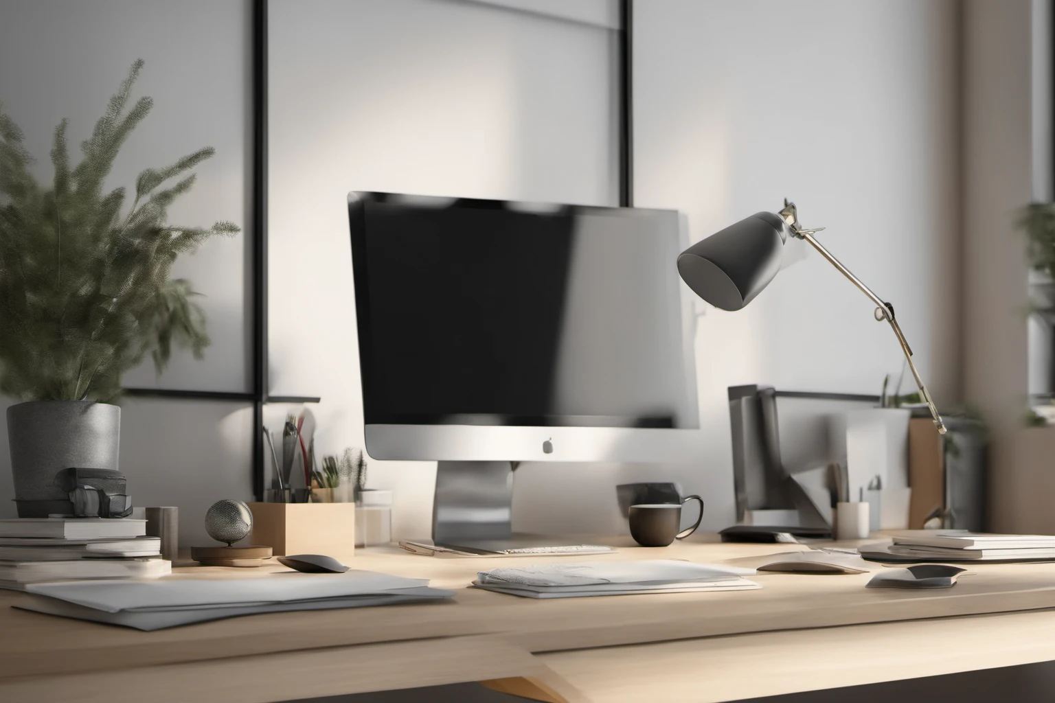 Modern Office Desk Setup – Small Business Branding