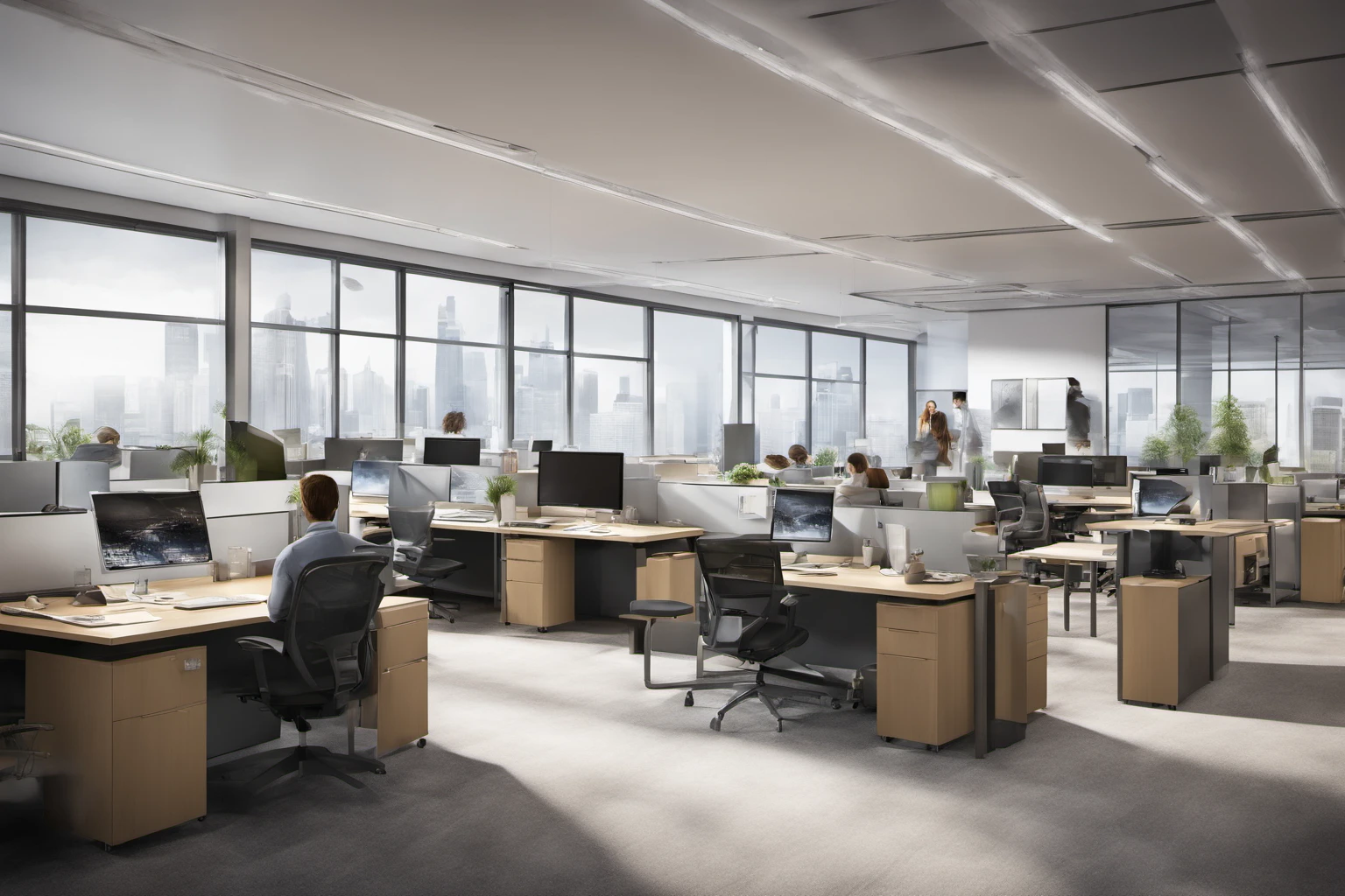 Busy Office Environment – Corporate Interior Design