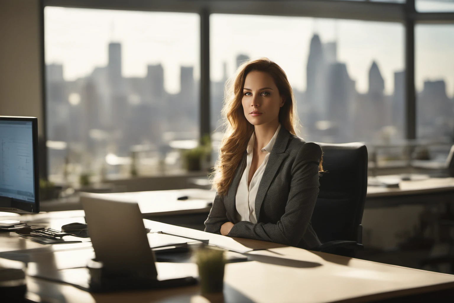 Female Entrepreneur in Home Office – Professional Portrait