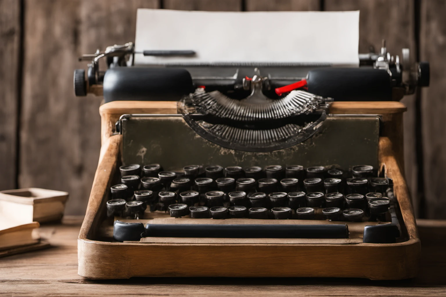 Vintage Typewriter on Wooden Desk – Classic Office Imagery