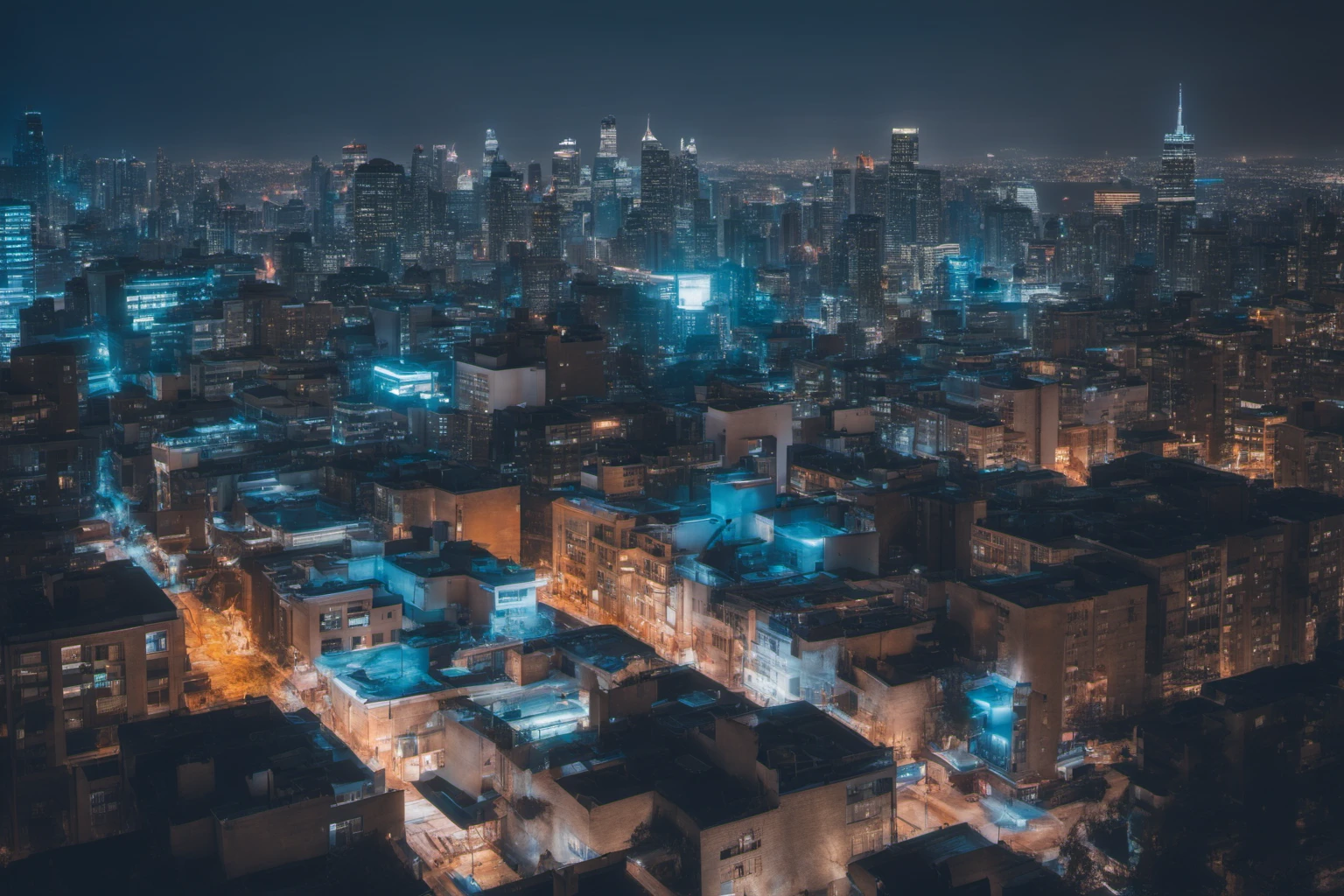 Urban Rooftop at Twilight – Nighttime Photography