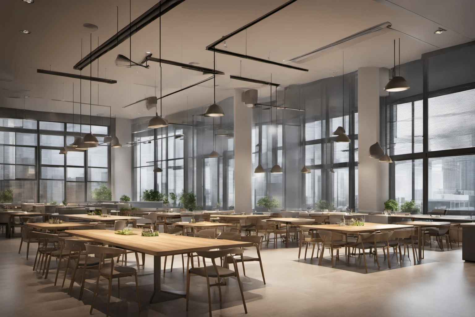 Contemporary Dining Table – Office Cafeteria Design