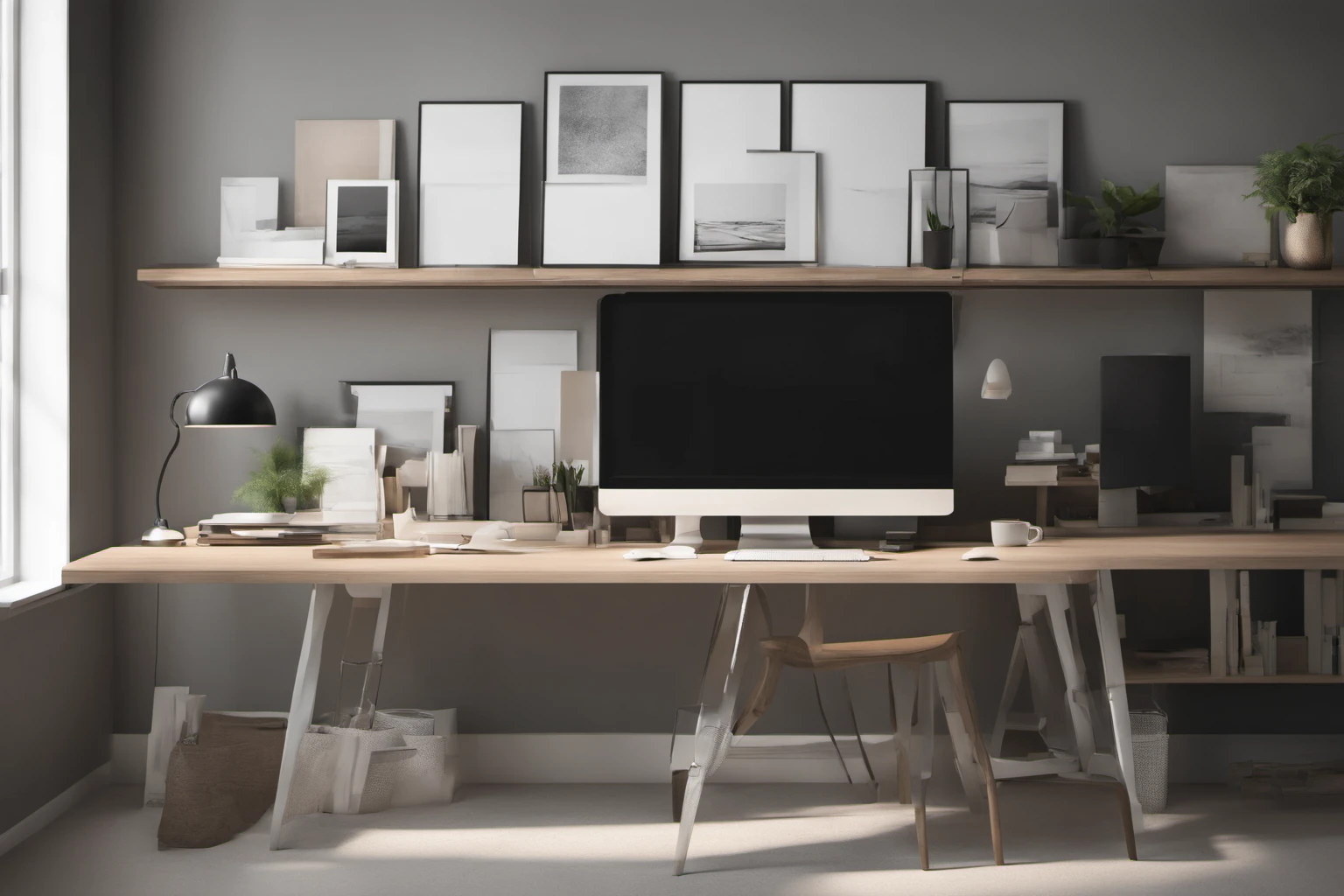 Creative Office Desk Setup – Modern Workspace