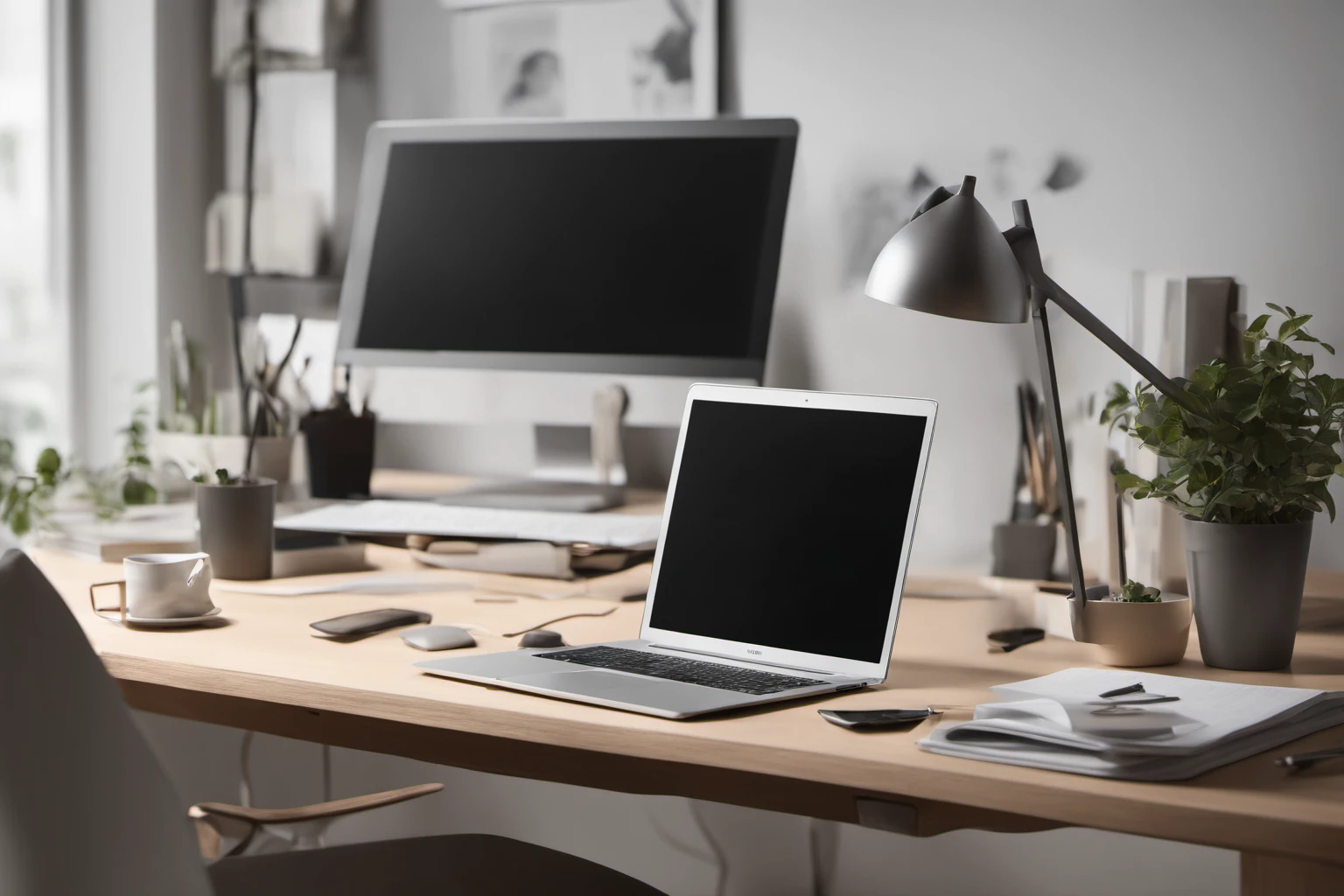 Minimalist Office Desk Setup – Professional Workspace