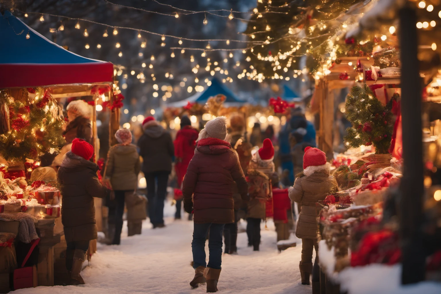 Winter Wonderland Market Scene – Holiday Banner Design