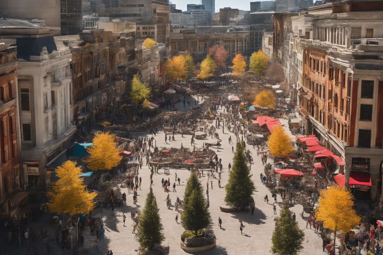 City Square on Sunny Day – Urban Lifestyle