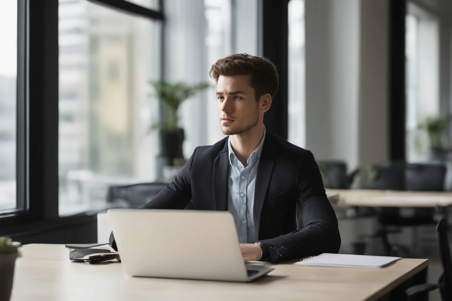 Entrepreneur at Desk – Startup Branding