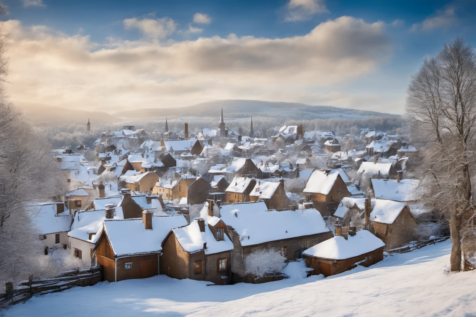Snow Covered Village – Winter Wonderland Imagery