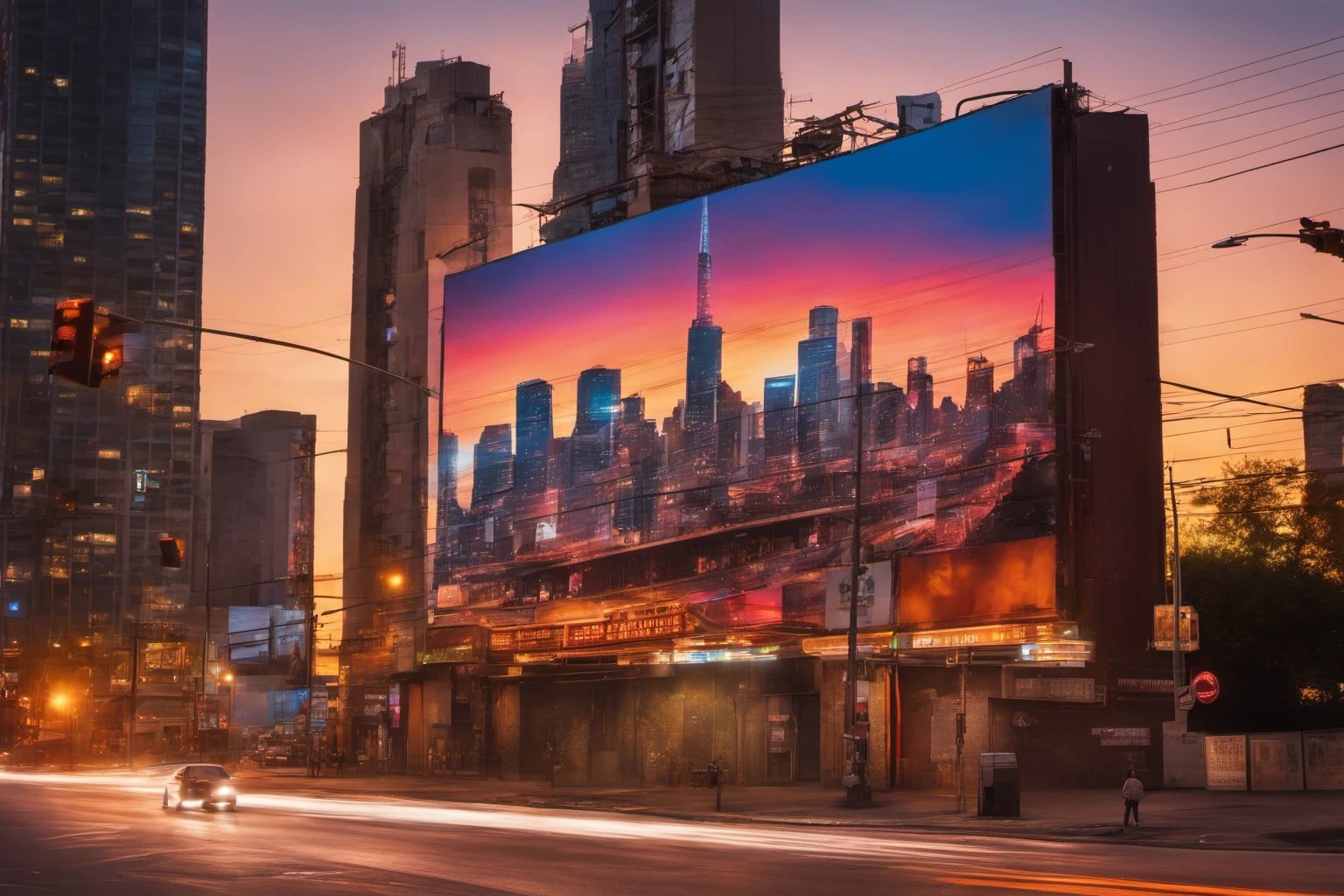 Urban Sunset Billboard – Outdoor Advertising