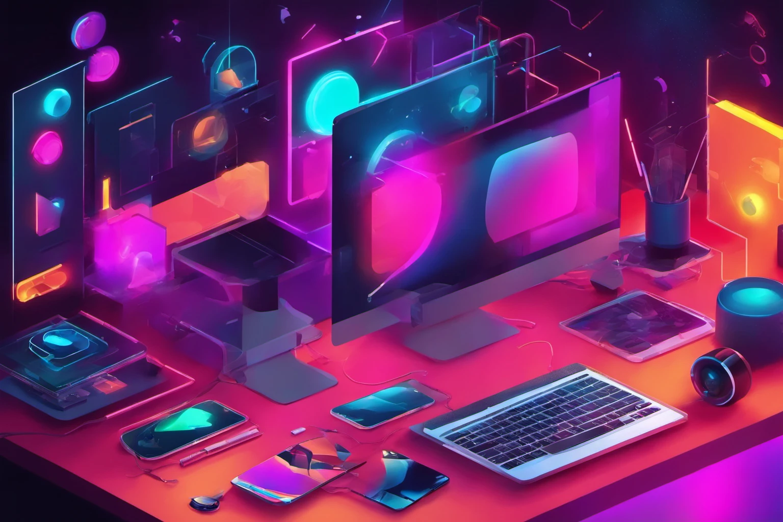 Neon Colors Digital Wallpaper – Website Background