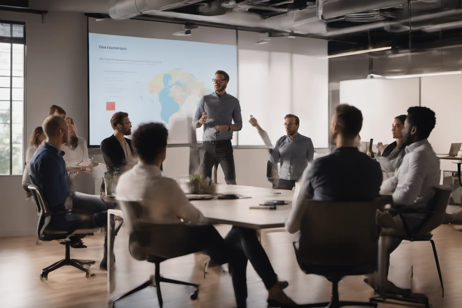 Startup Founders Presenting Pitch – Conference Room