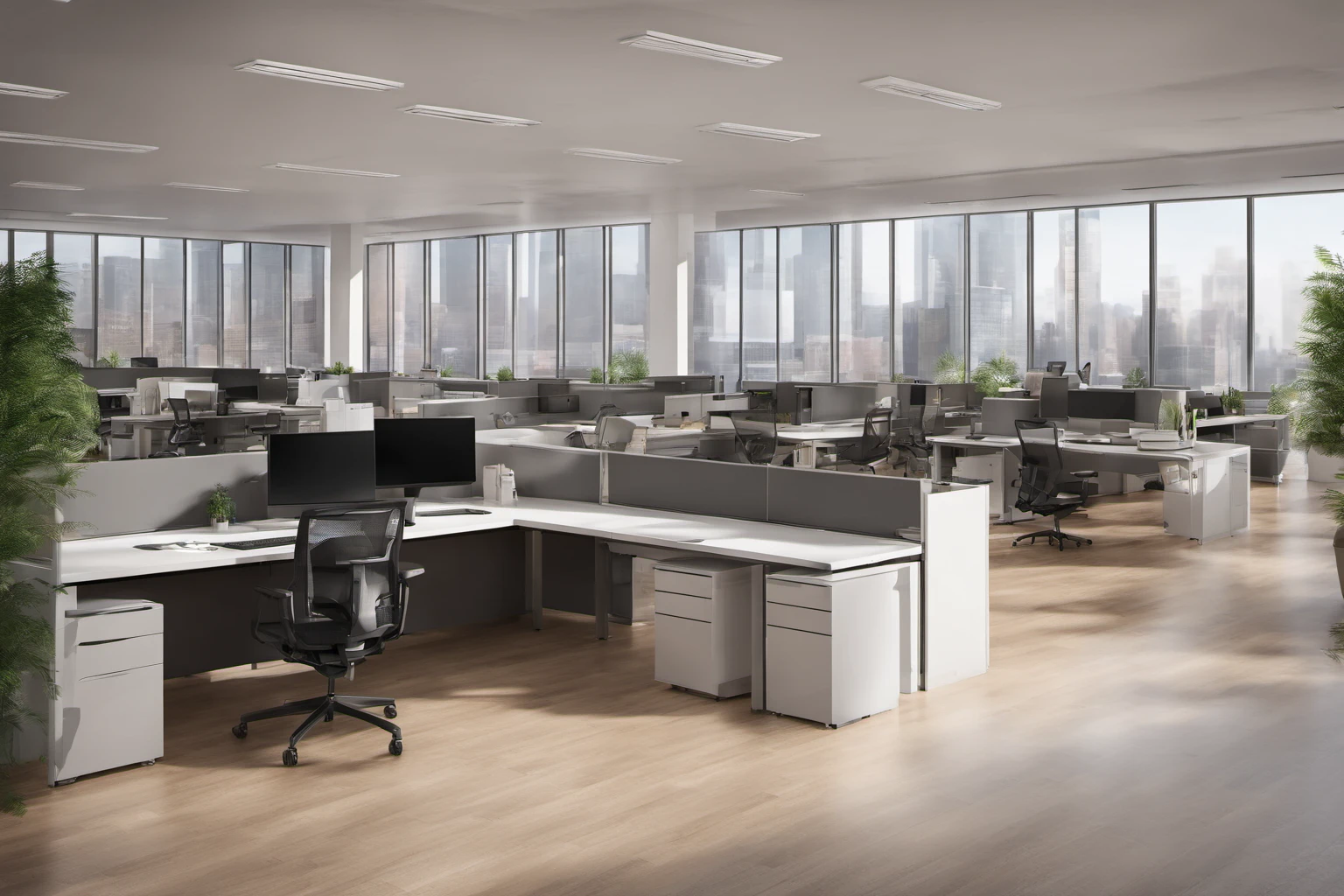 Open Office Floor Plan Layout – Modern Workspace