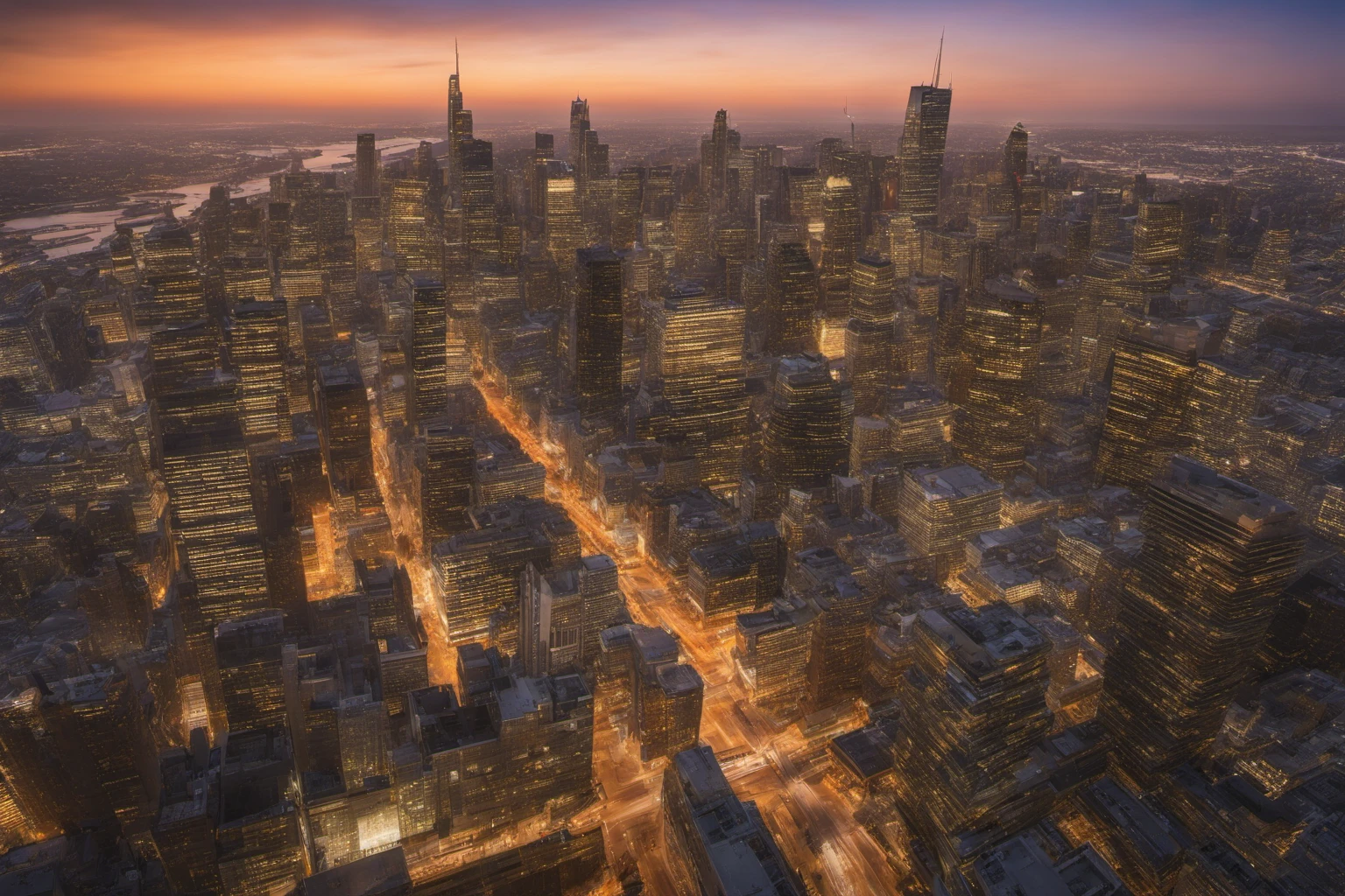 Sunlit Cityscape at Dawn – Urban Planning Visualization