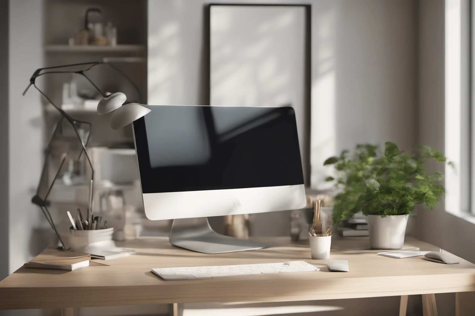 Sleek Modern Desk – Professional Office Background