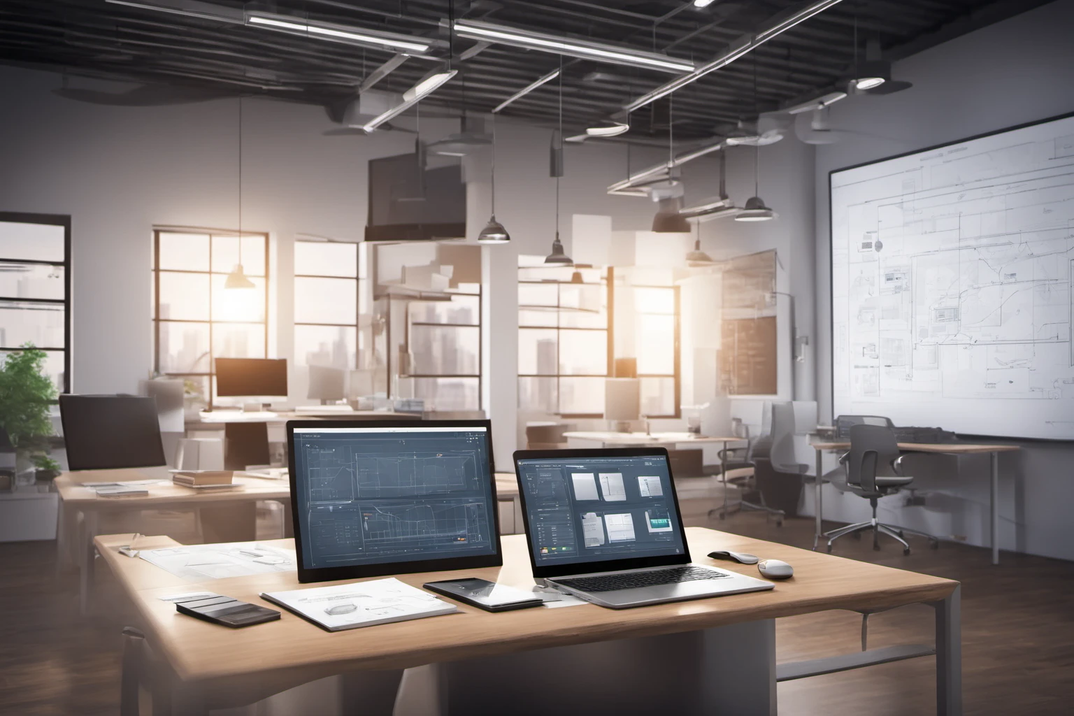 Innovative Startup Workspace – Modern App Launch