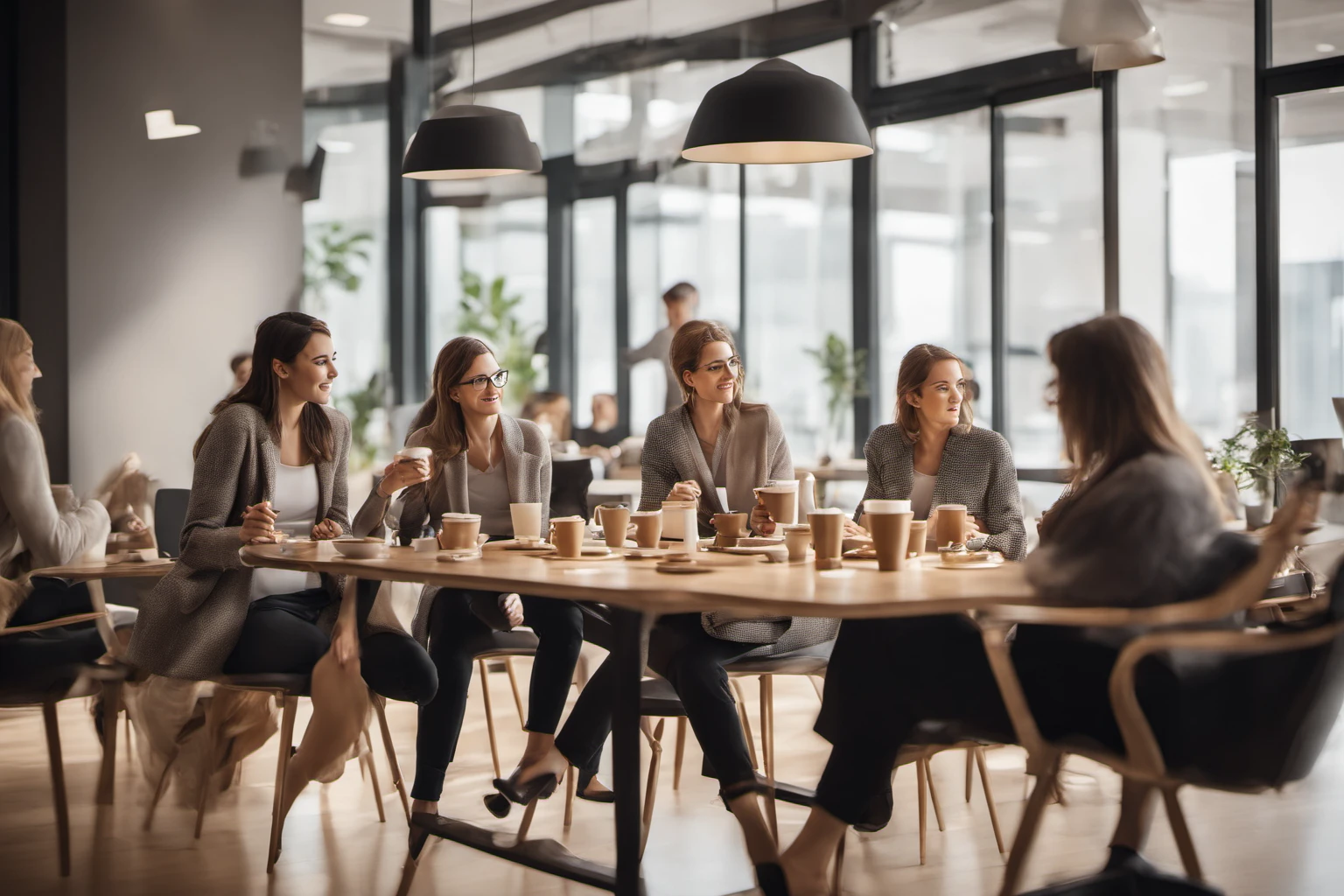 Office Workers Enjoying Coffee Break – Team Bonding Moment