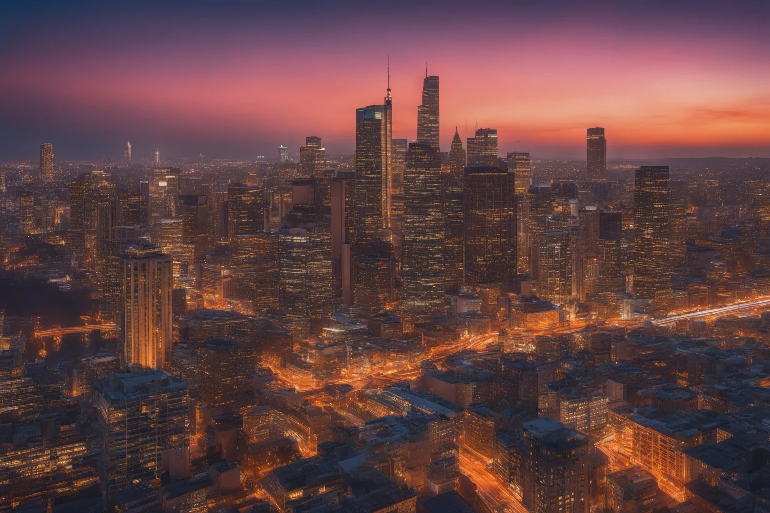 City Skyline at Sunset – Urban Nightscapes