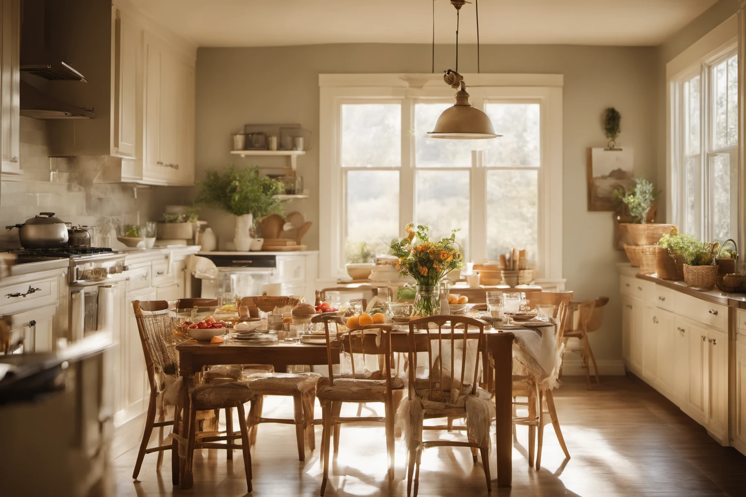 Family Gathering Around Table – Weekend Breakfast