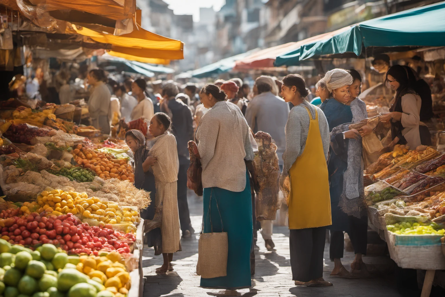 Busy Marketplace Scene – Street Photography
