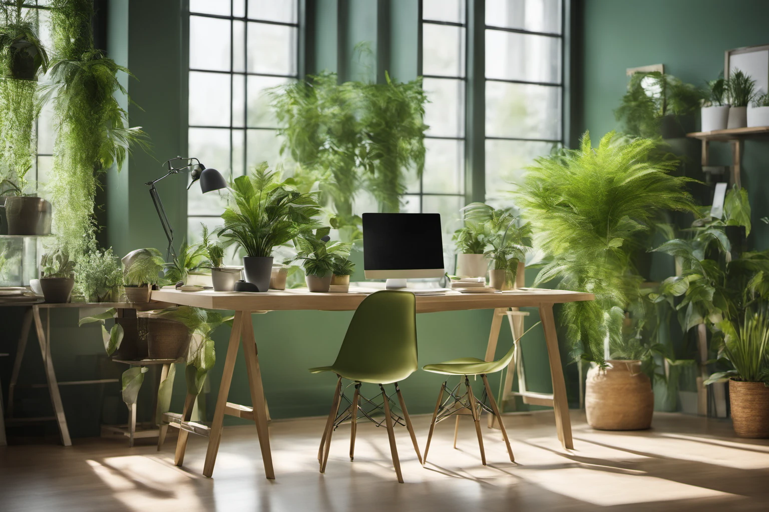 Sustainable Green Office – Modern Workspace