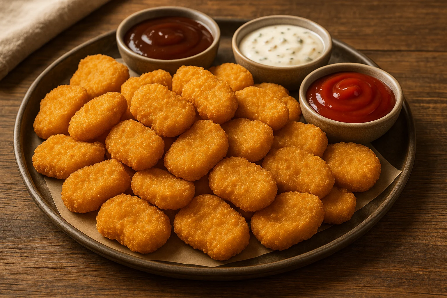 Golden Crispy Chicken Nuggets Platter