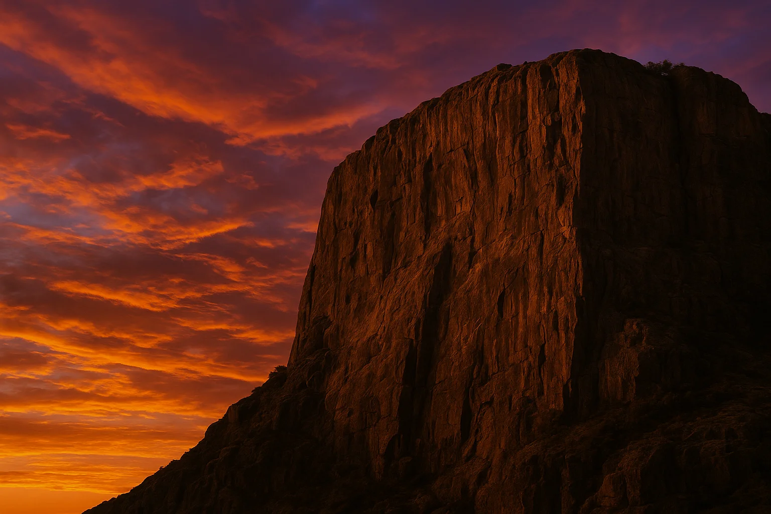 Majestic Rocky Cliff at Sunset