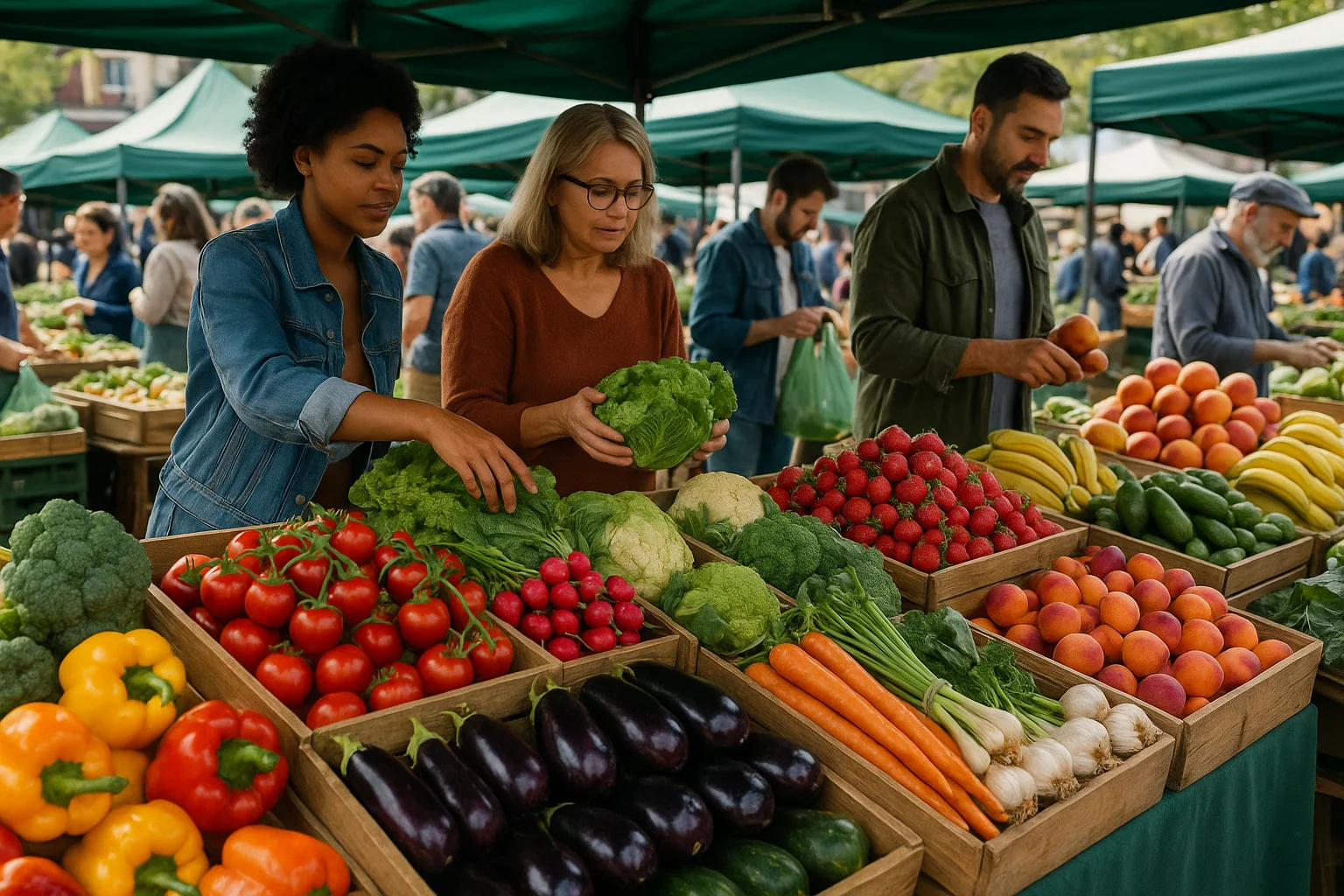 Colorful Farmers Market Display