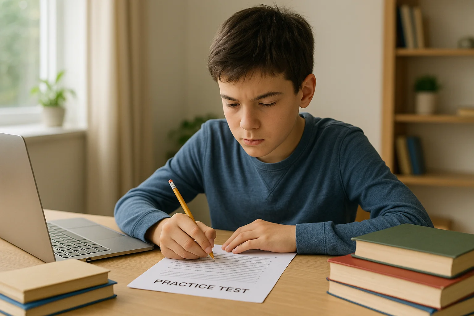 Student Taking Practice Test