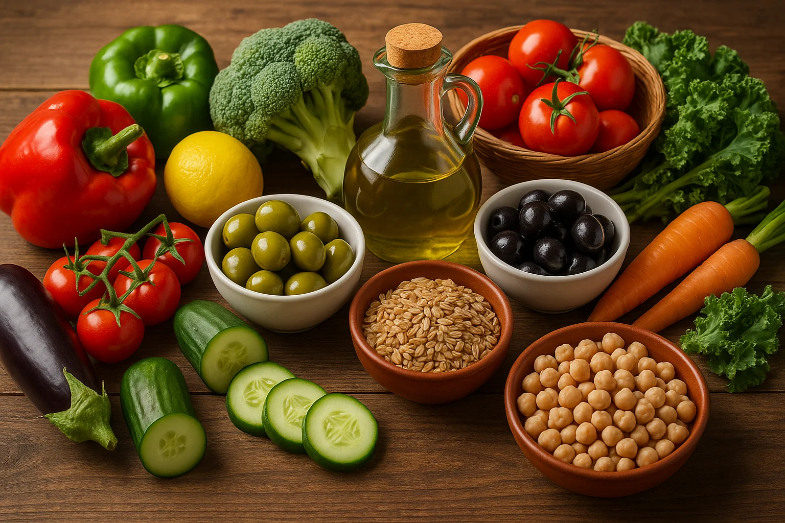 Colorful Mediterranean Diet Ingredients
