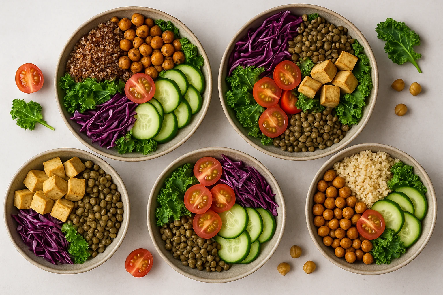 Colorful Vegan Protein Bowls