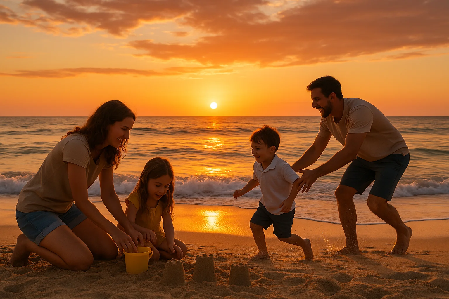 Family Fun at Sunset