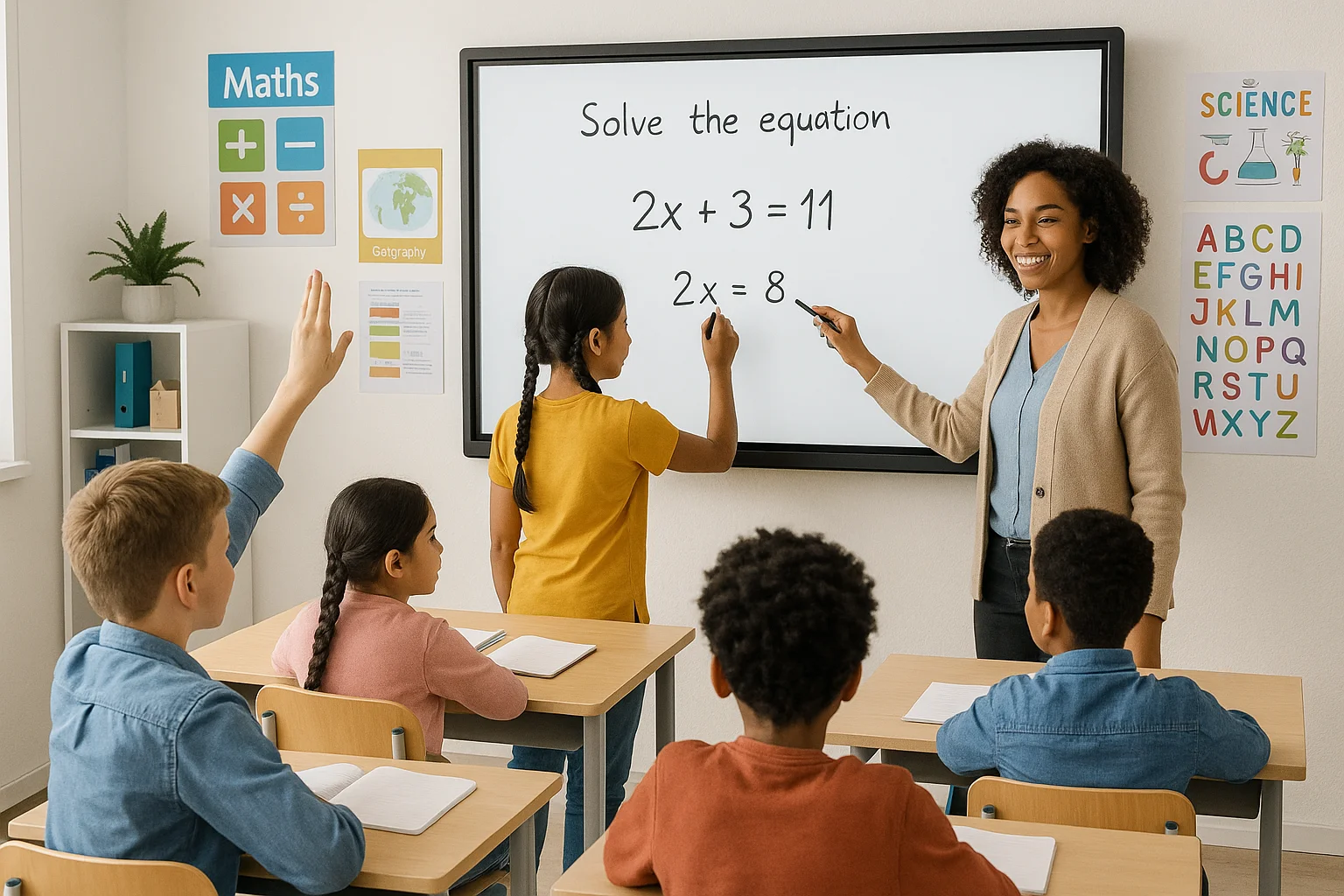 Classroom with Interactive Whiteboard