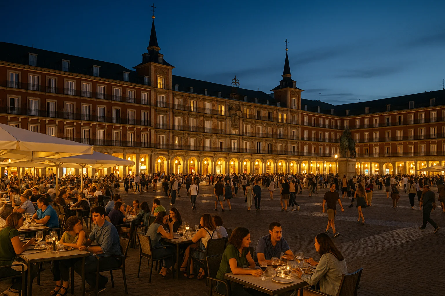 Vibrant Evening at Plaza Mayor