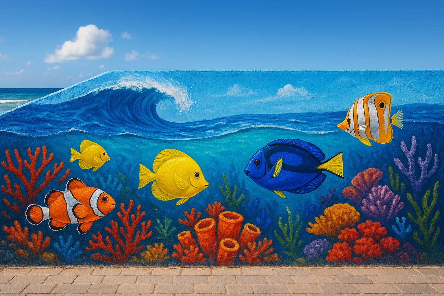 Vibrant Oceanic Mural