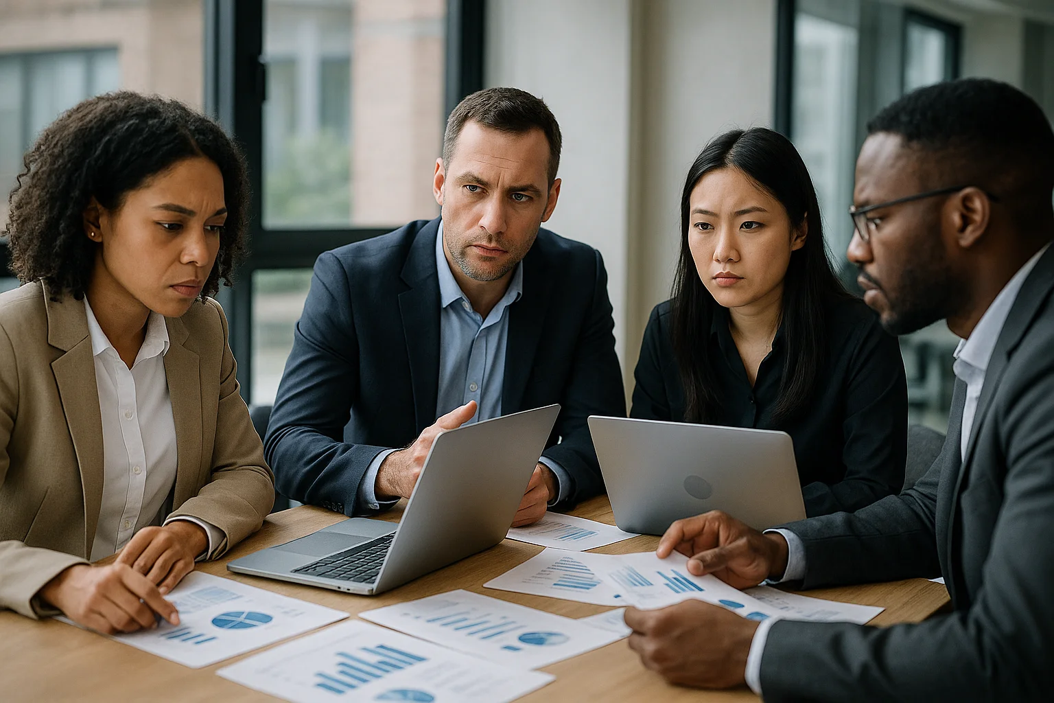 Team of Financial Analysts Collaborating
