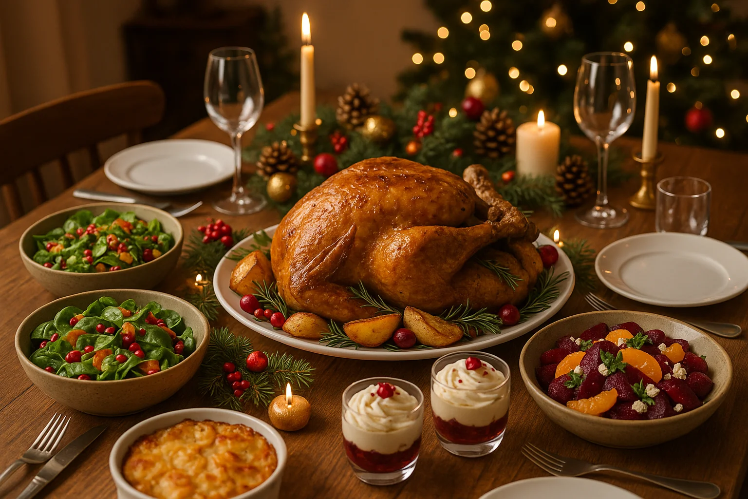 Gourmet Holiday Dinner Spread