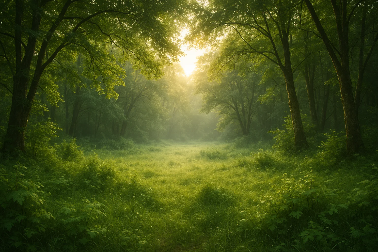 Mystical Woodland Clearing at Dawn