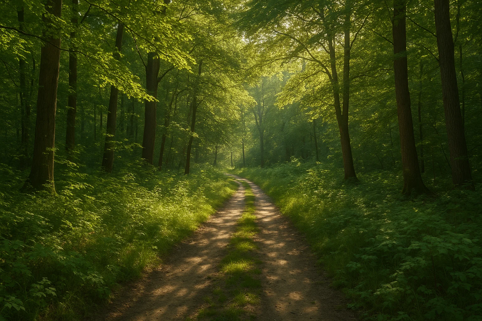 Sunlit Forest Path