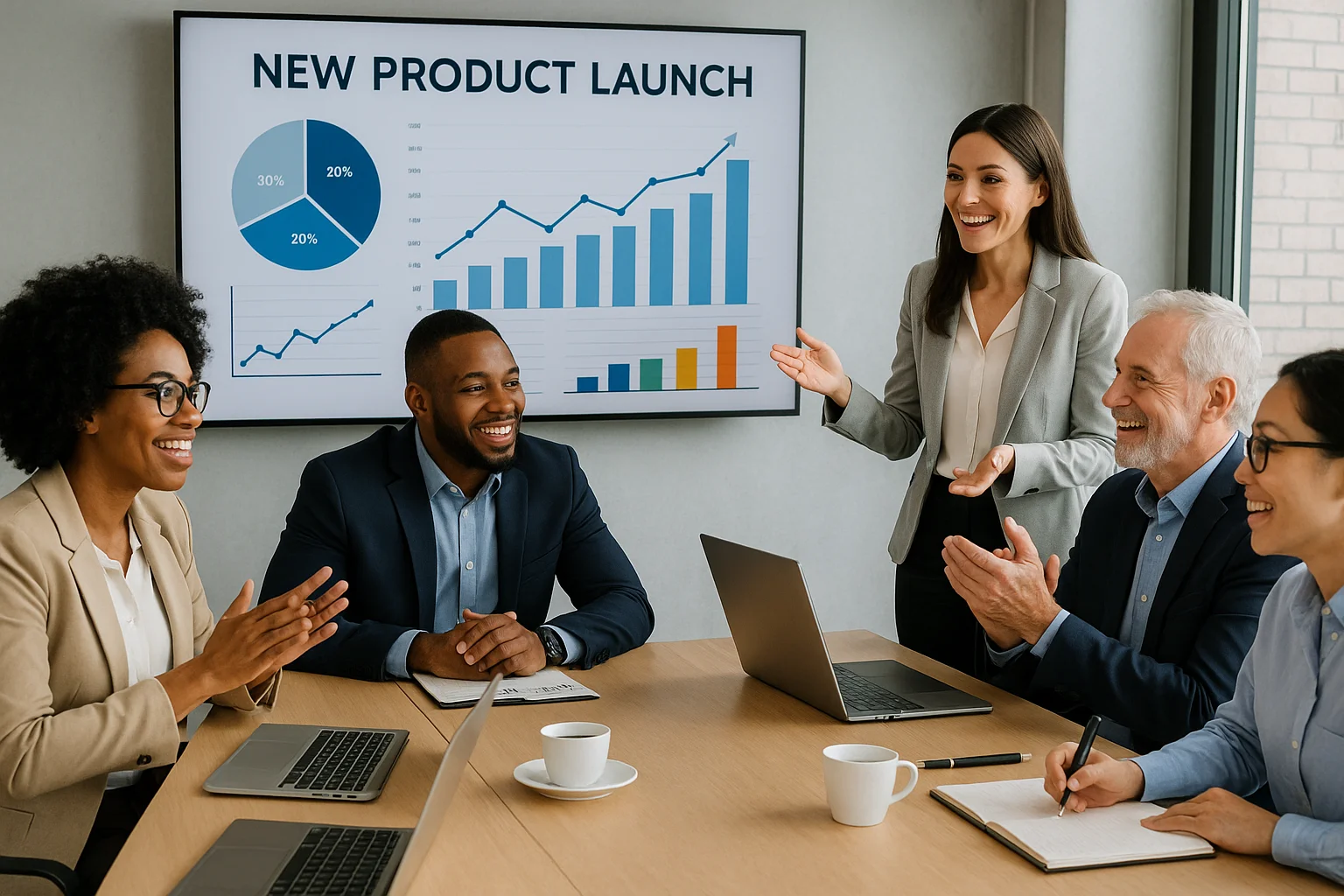 Dynamic Team Collaboration at Product Launch Meeting