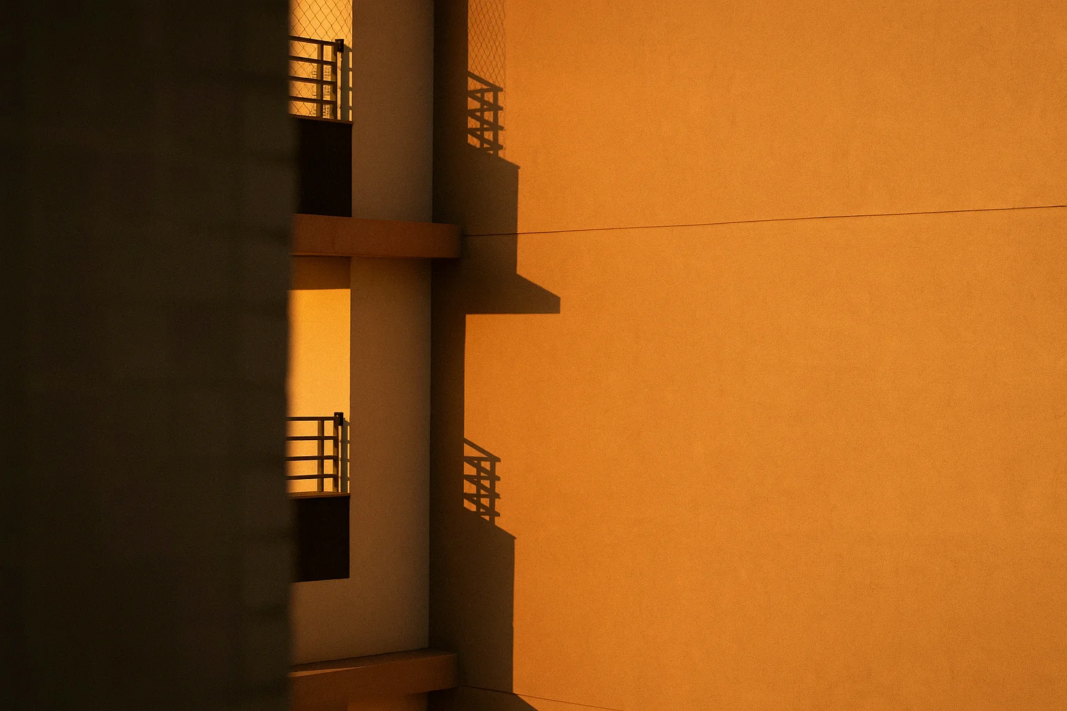 Architectural Shadows in Golden Hour Light