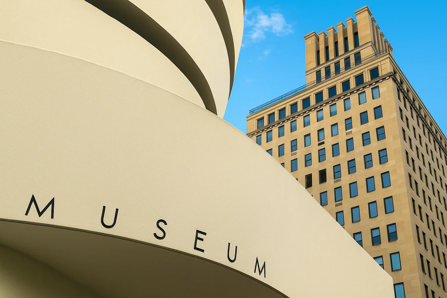 Modern Museum Architecture and Cityscape