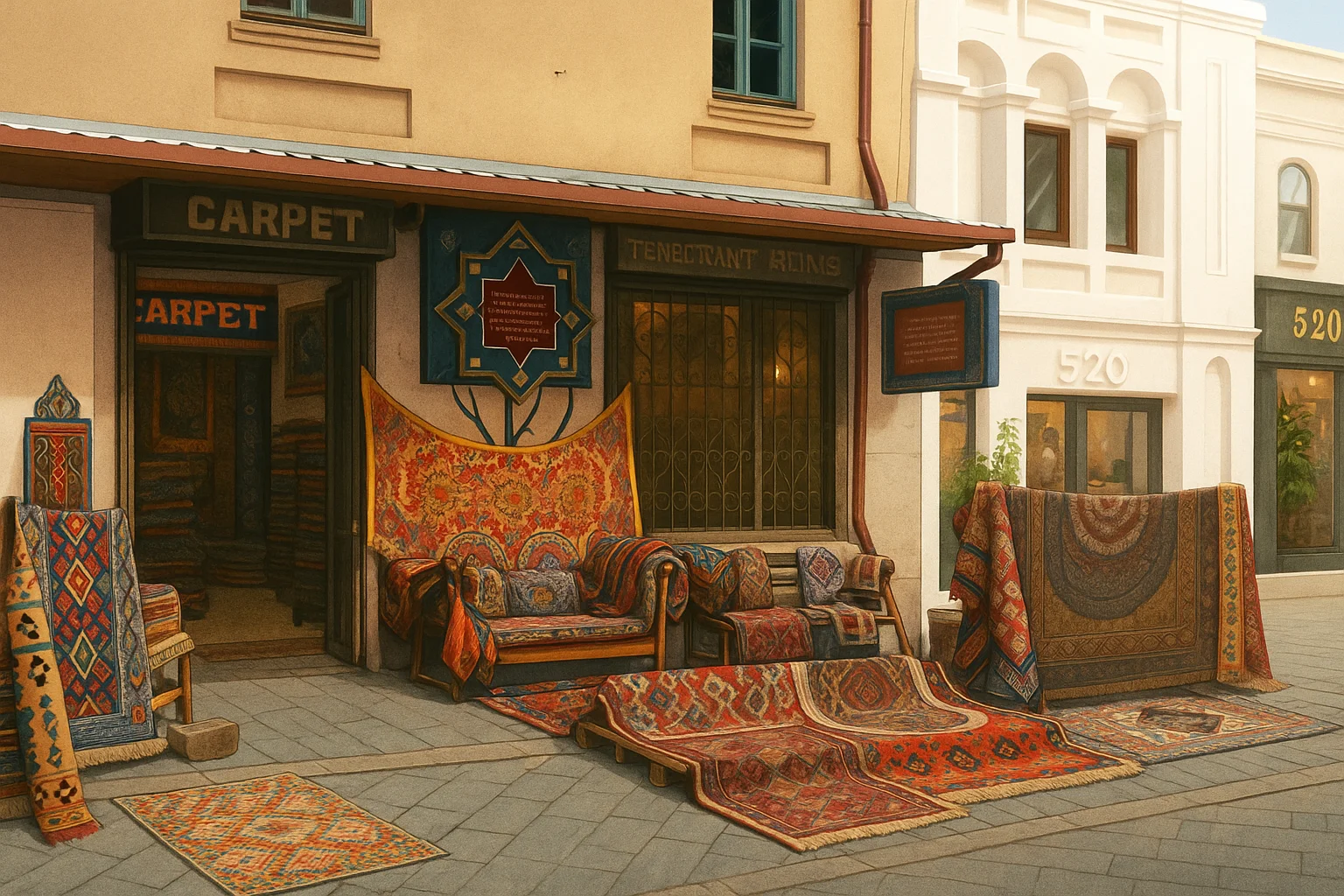 Street Carpet Shop with Traditional Patterns