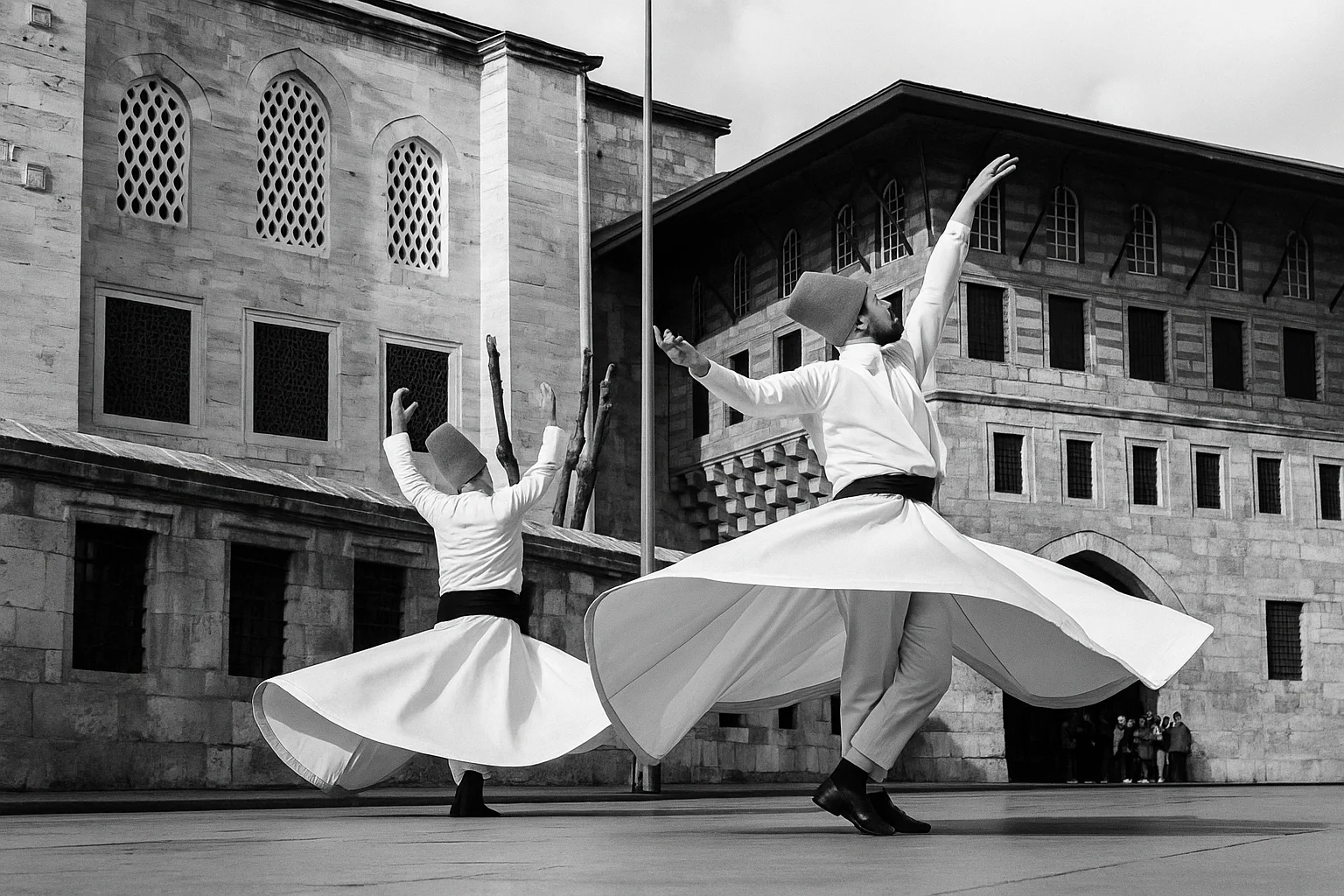 Whirling Dervishes Performing the Sema Ceremony