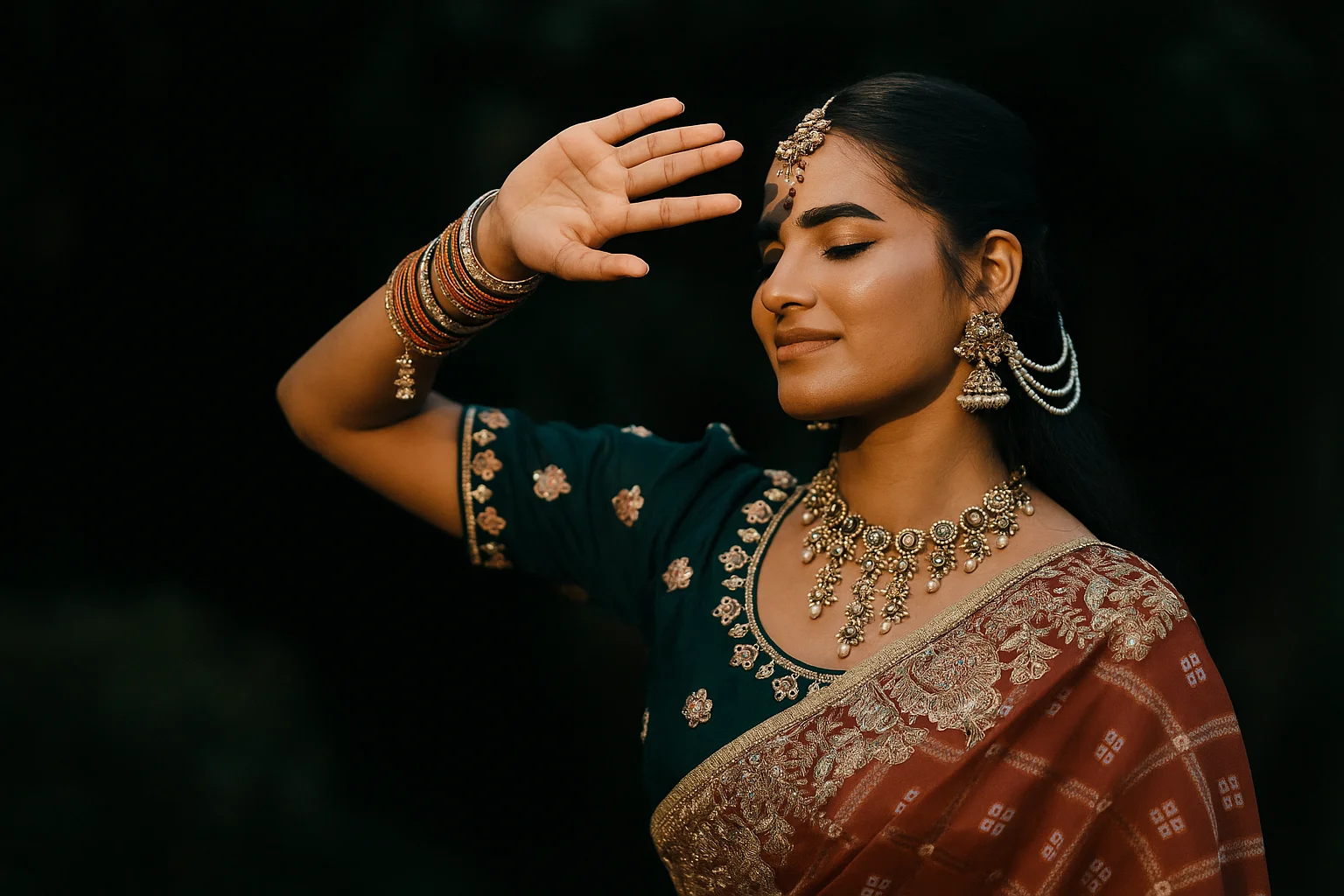 Elegant Woman in Traditional Indian Attire